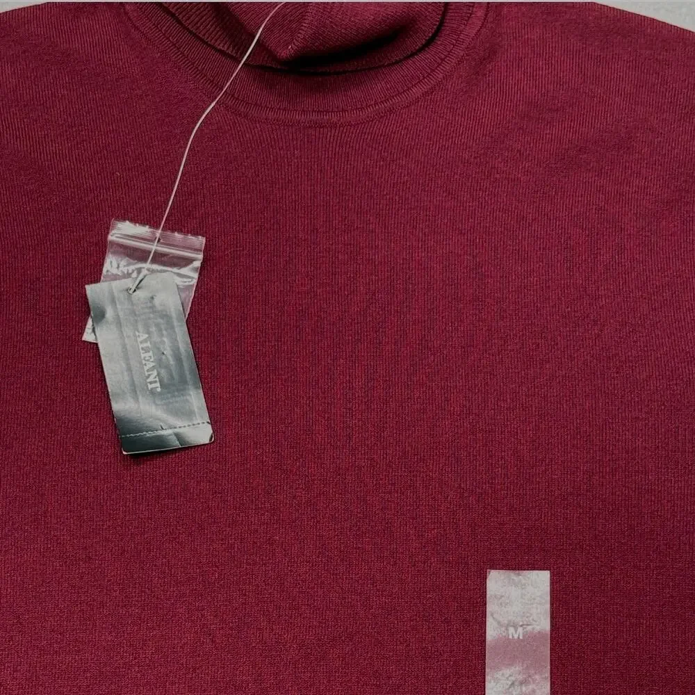 Alfani Men's Turtleneck Sweater, Maroon Banner Medium $60